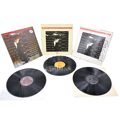 Lot 37 - Three David Bowie LP vinyl records, two signed.