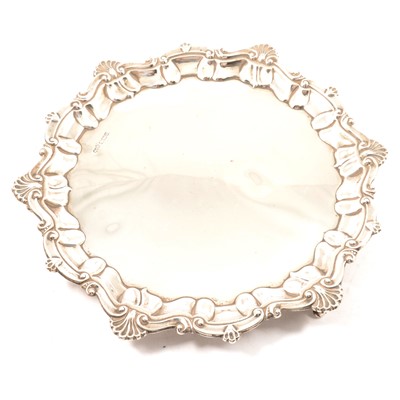 Lot 242 - Circular silver salver, Reid & Sons, Sheffield 1912.