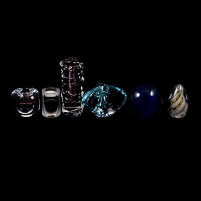 Lot 559 - Svaja Glass, a collection of eight modern glass paperweights and sculptures