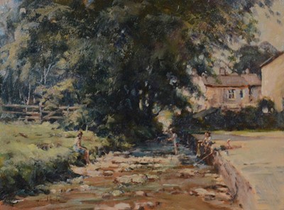 Lot 266 - David Hyde, Village scene