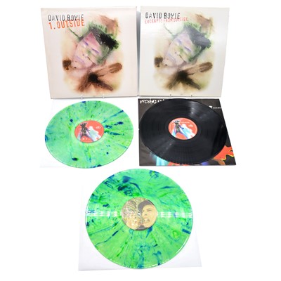 Lot 97 - David Bowie LP vinyl records, two including 1. Outside and Excerpts From Outside.