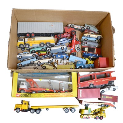 Lot 67 - Dinky and Corgi Toys die-cast models, one box of mixed loose and playworn models