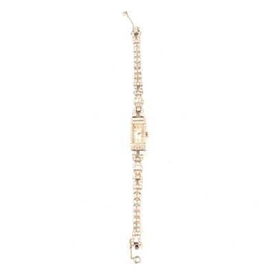 Lot 345 - A lady's diamond set cocktail watch.