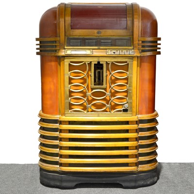 Lot 8 - Rock-Ola DE-39 Deluxe Luxury Light-up Art Deco Jukebox