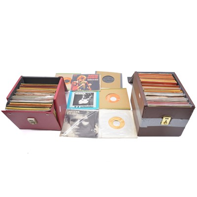 Lot 123 - David Bowie 7" single vinyl records, two carry cases of mixed titles