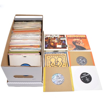 Lot 133 - David Bowie 7" singles, one box of mixed titles and rare pressings