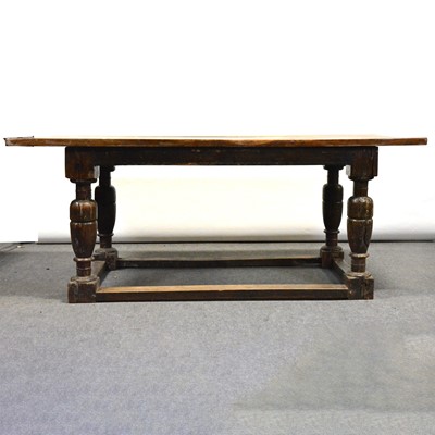 Lot 39 - Joined oak and beechwood farmhouse table