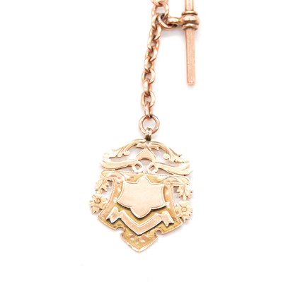 Lot 273 - A 9 carat yellow gold single Albert watch chain.