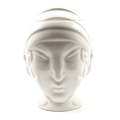 Lot 536 - Porcelain Art Deco style figural bonbonnier, by Limoges