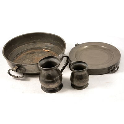 Lot 74 - Small collection of antique pewter