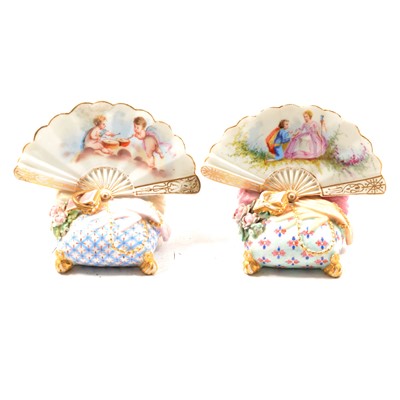 Lot 24 - Pair of Meissen porcelain menu holders