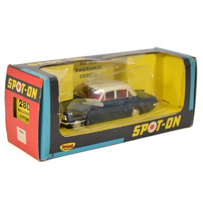 Lot 77 - Tri-ang Spot-on Toy model 280 Vauxhall Cresta, blue body, white roof, boxed.