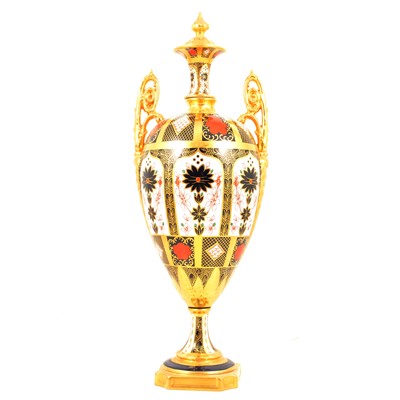 Lot 1 - Royal Crown Derby, a large two-handled vase