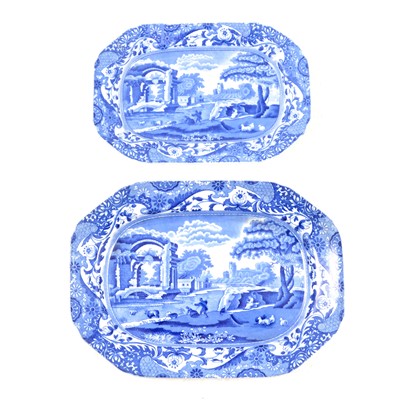 Lot 46 - Large collection of blue and white transferred meat plates