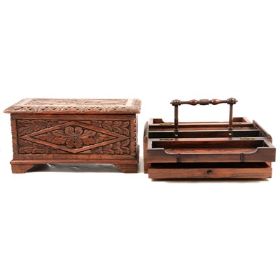 Lot 73 - Regency rosewood desk stand, other work boxes, etc.