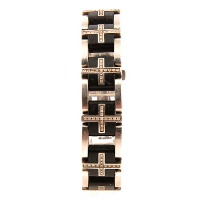 Lot 368 - Simmons Jewelery Co - a gentleman's 1.5 carat total diamond weight cross link bracelet.