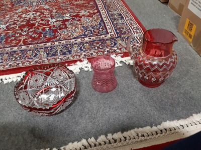 Lot 47 - Small quantity of cut and coloured glassware
