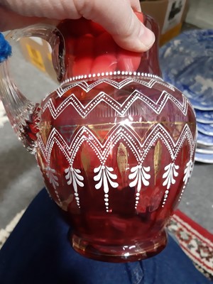Lot 47 - Small quantity of cut and coloured glassware