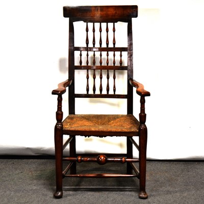 Lot 461 - 19th Century high spindle back elbow chair