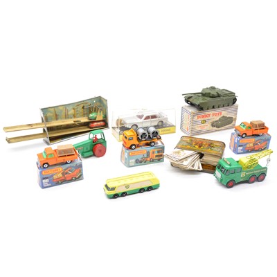 Lot 68 - One tray of die-cast models and others, including West German tin-plate clock-work toy etc