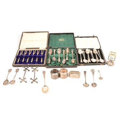 Lot 214 - Small collection of silver, and some silve rplate