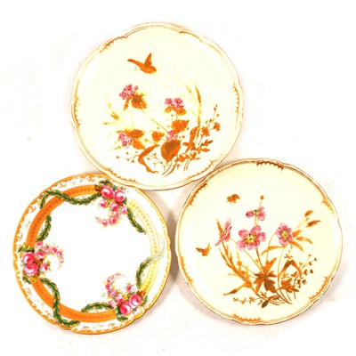 Lot 18 - Three Copeland cabinet plates and Crown Derby part dessert service
