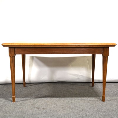 Lot 452 - Craftsman made oak table, carved squirrel