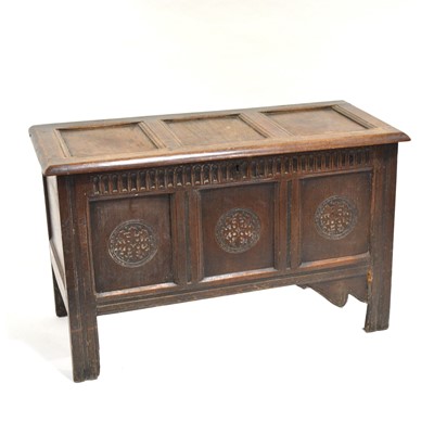 Lot 369 - Joined oak coffer, 18th Century