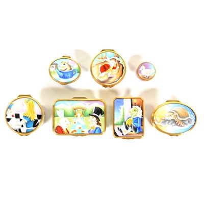 Lot 702 - Seven Elliott Hall enamel trinket boxes