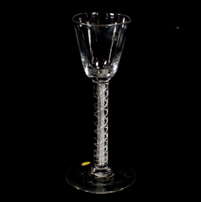 Lot 644 - Wine glass, with double series air-twist stem
