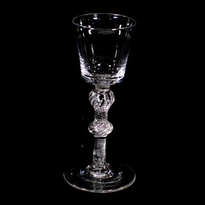 Lot 610 - Wine glass, with multi-series air-twist stem