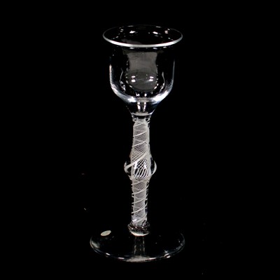 Lot 612 - Wine glass, multiple-series opaque twist stem