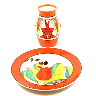 Lot 23 - Wedgwood Clarice CLiff centenary Isis vase and charger