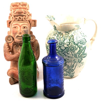 Lot 116 - Modern pottery model of a pig, Central American seated figure, etc