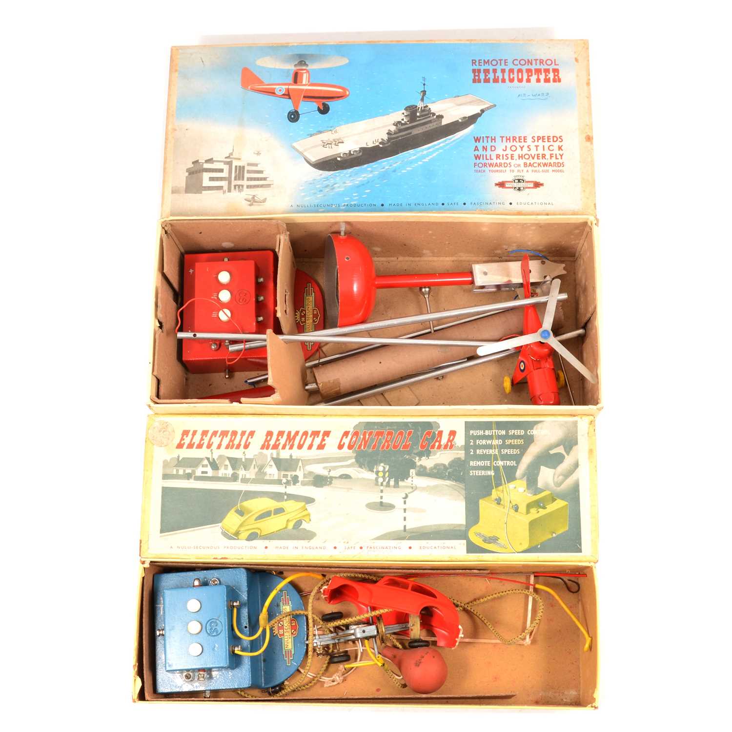 Lot 173 - A Nulli-Secundus Electric Remote Control Car and Remote Control Helicopter.