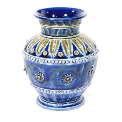 Lot 37 - Doulton Lambeth, a stoneware vase designed by Frank Butler, 1876