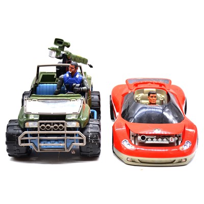 Lot 162 - Two Action Man action figures with two cars and accessories