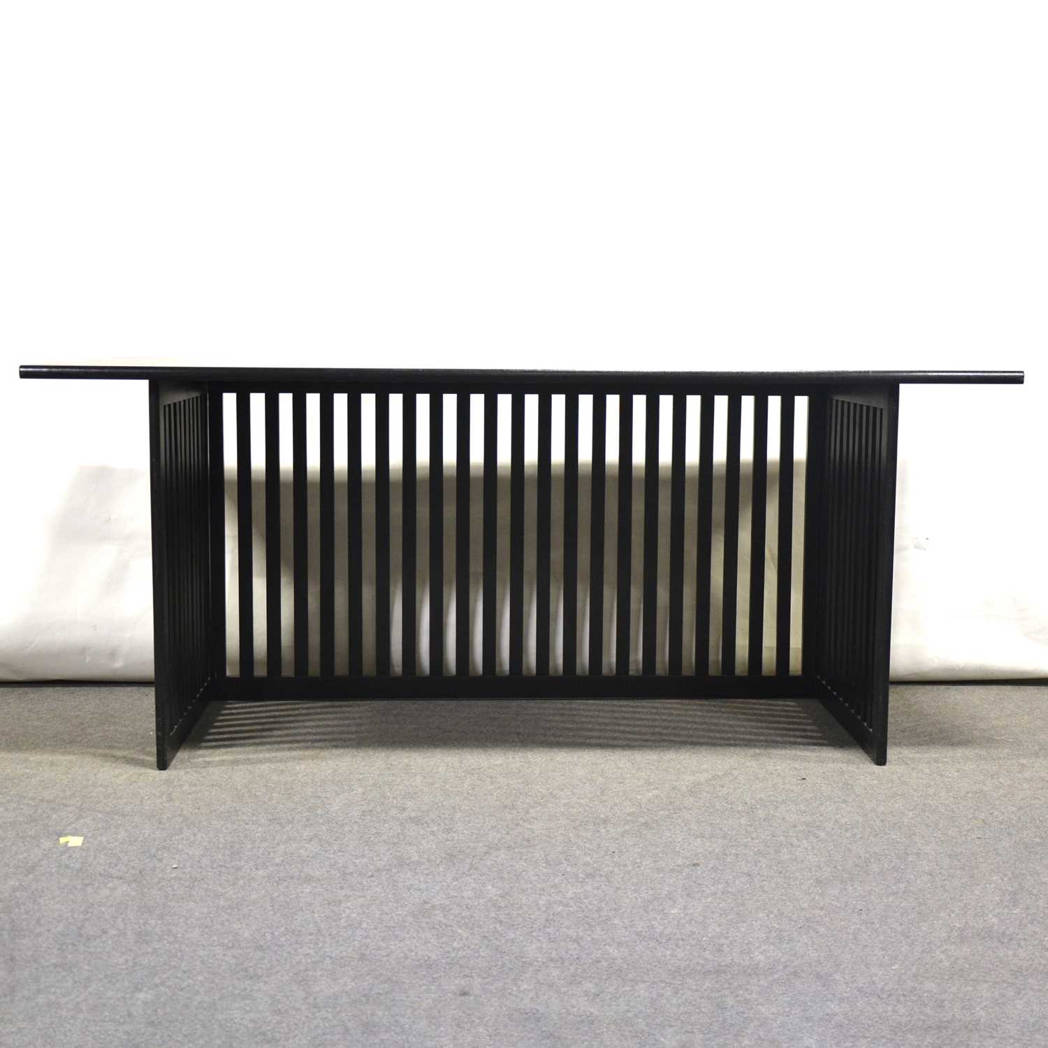 Lot 54 - Modern desk with cantilever chrome framed armchair