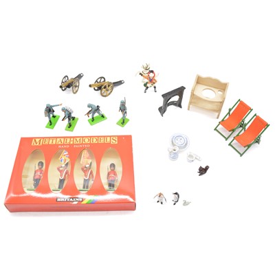 Lot 157 - Metal figures and models, dolls house furniture