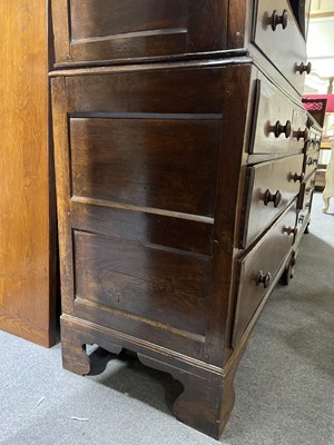 Lot 62 - Joined oak linen press, 18th Century