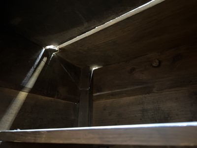 Lot 62 - Joined oak linen press, 18th Century