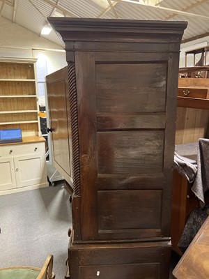 Lot 62 - Joined oak linen press, 18th Century