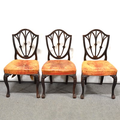 Lot 447 - Set of nine Victorian mahogany dining chairs.