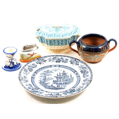 Lot 83 - Four Royal Worcester Botanical plaques and other ceramics.