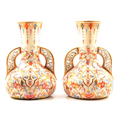 Lot 30 - Pair of Derby Crown Porcelain vases.