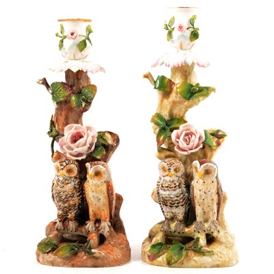 Lot 29 - Pair of German candlesticks