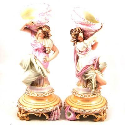 Lot 84 - Pair of French porcelain table ornaments, Gillet et Brianchon, Paris