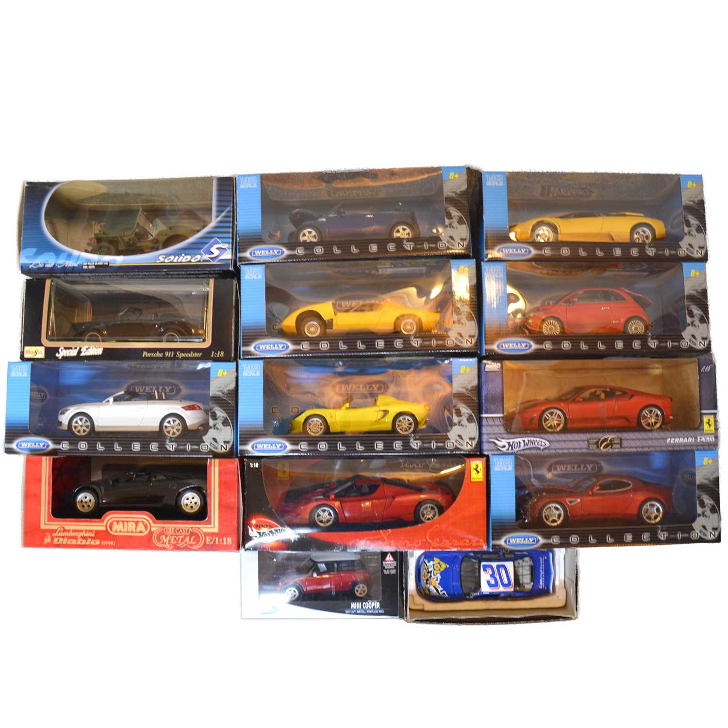 Lot 87 - Fourteen die-cast model vehicles, boxed