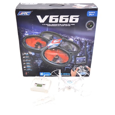 Lot 486 - Two JJRC quad copter drones, including V666, H5C