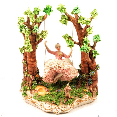 Lot 50 - Two Capo Di Monte groups, Royal Doulton Sharon, Coalport Flamenco Dancer and other figurines.